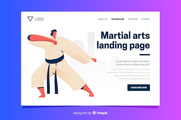 Free Vector flat sport landing page template