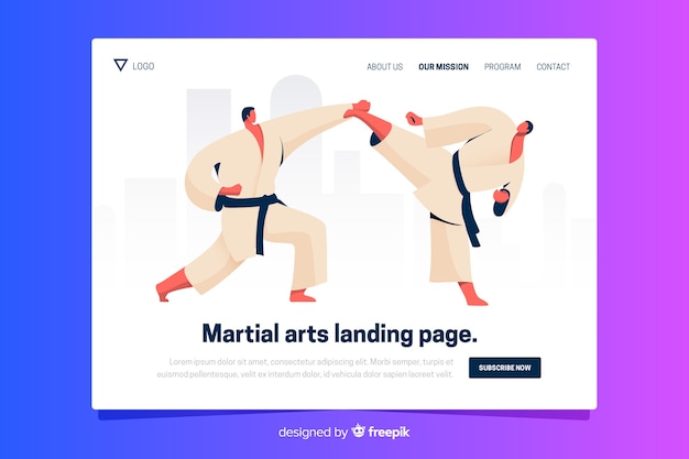 Free Vector flat sport landing page template