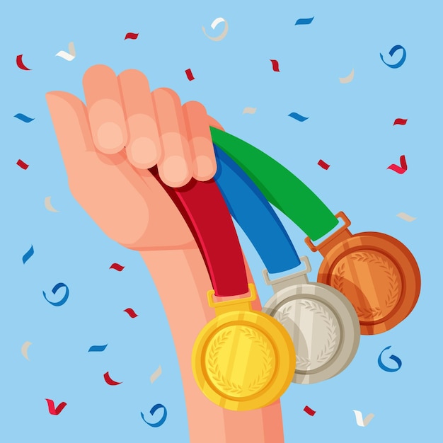 Free Vector flat sport medals illustration