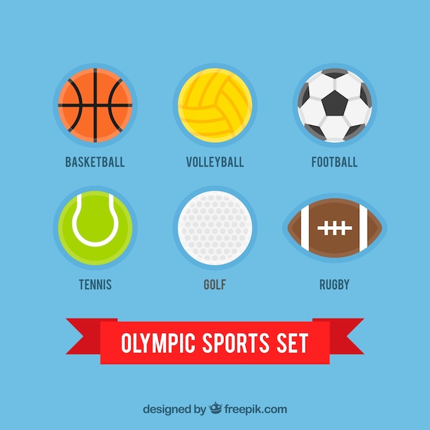 Free Vector flat sports ball set