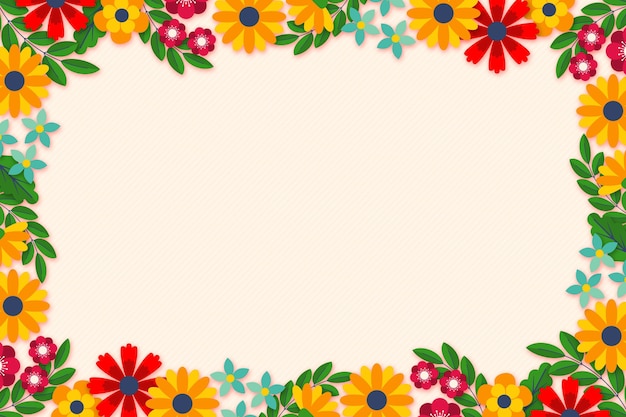 Flat spring background with empty space