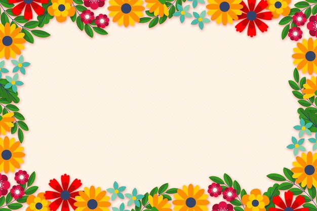 Flat spring background with empty space