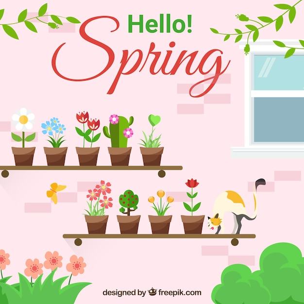 Free Vector flat spring background