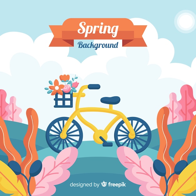 Free Vector flat spring background