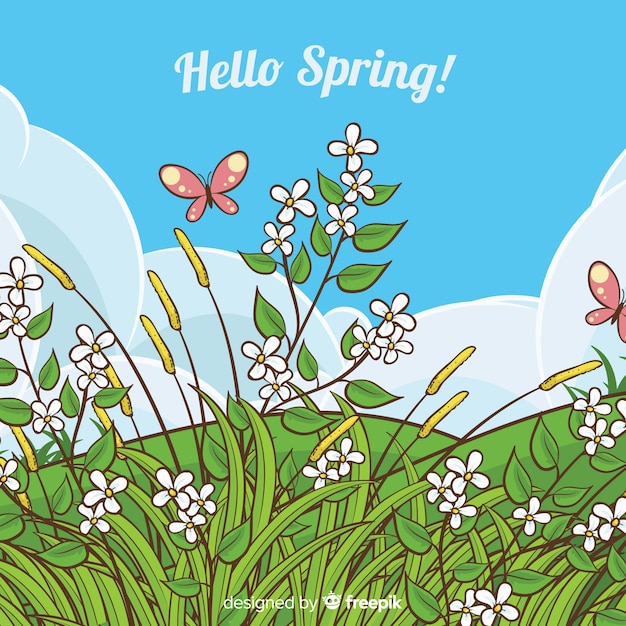 Free Vector flat spring background