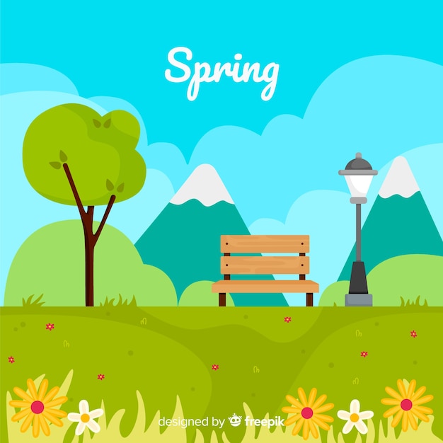 Free Vector flat spring background