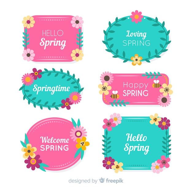 Flat spring badge collection