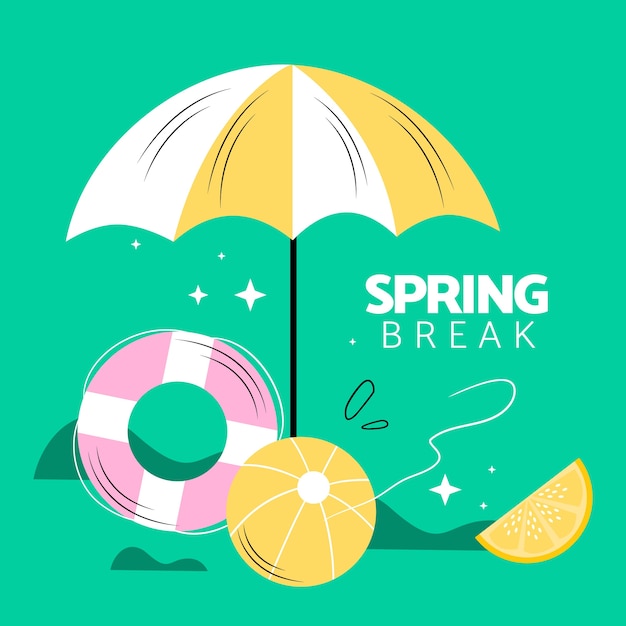 Free Vector flat spring break illustration