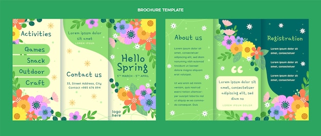 Flat spring brochure template