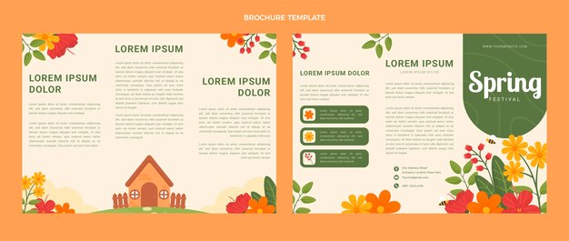 Flat spring brochure template