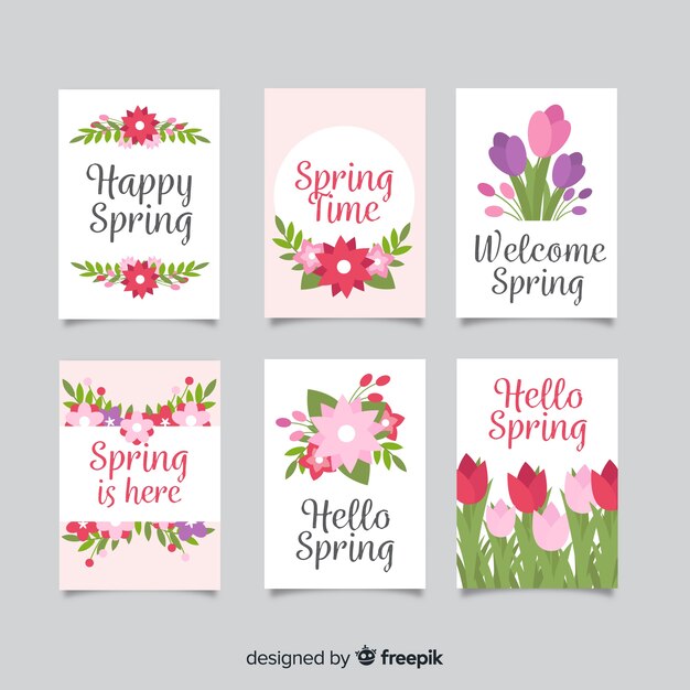 Flat spring card collection