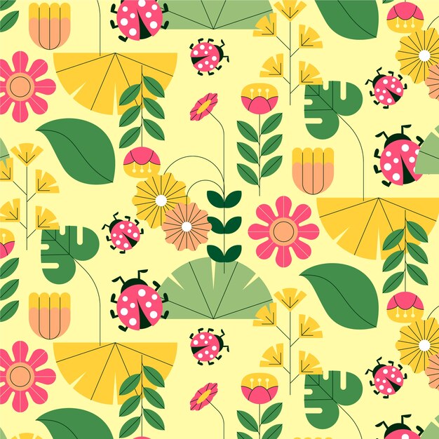 Flat spring celebration pattern design