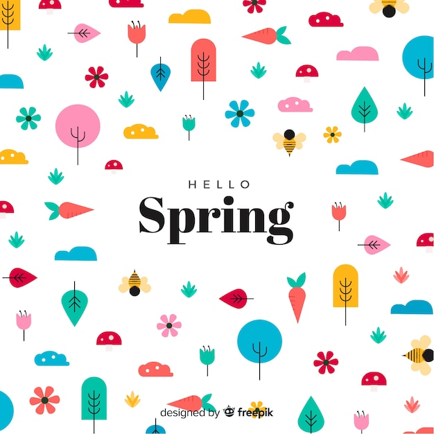 Free Vector flat spring elements background