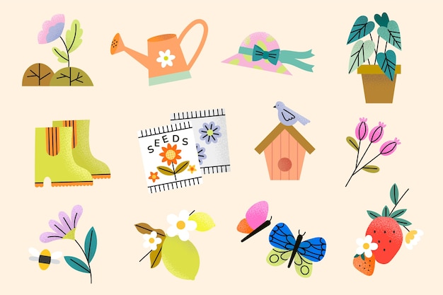 Free Vector flat spring elements collection