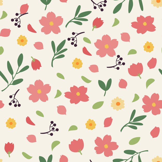 Flat spring floral pattern design