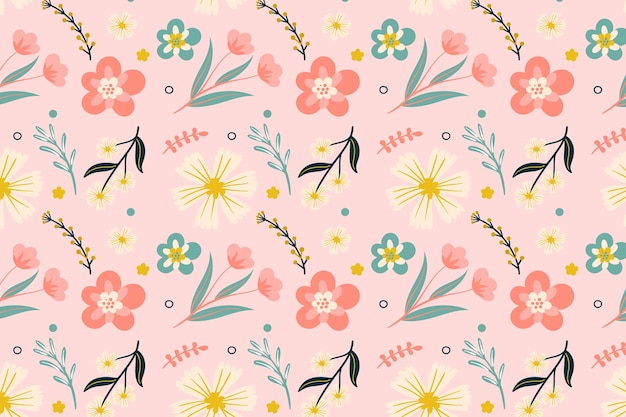 Flat spring floral pattern design