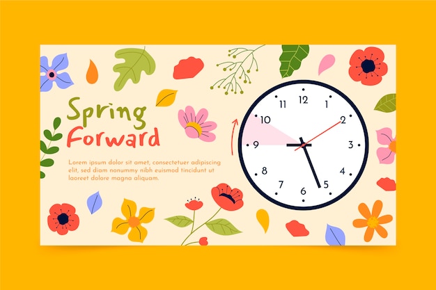 Flat spring forward horizontal banner