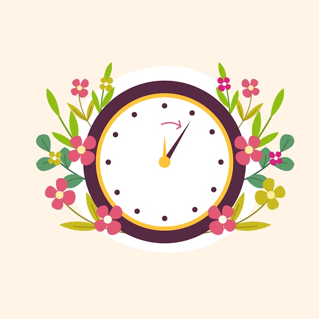 Free Vector flat spring forward illustration