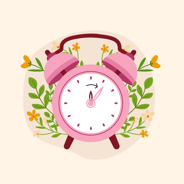 Free Vector flat spring forward illustration