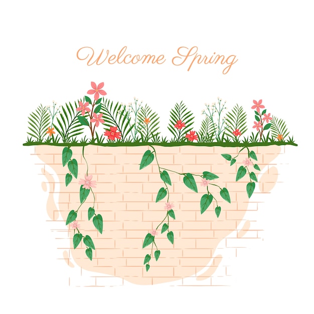 Free Vector flat spring illustration