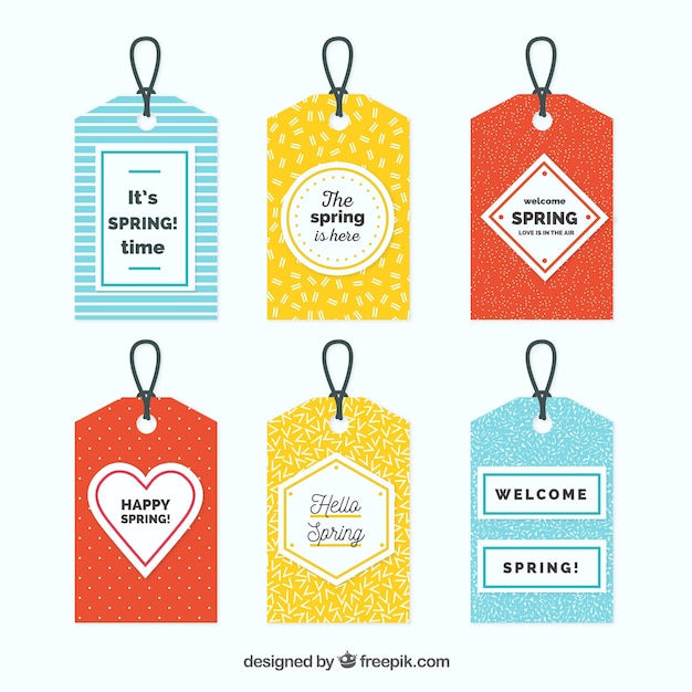 Flat spring labels collection