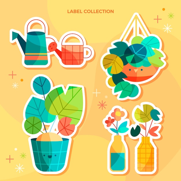 Flat spring labels collection