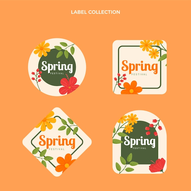 Flat spring labels collection