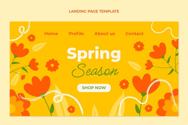 Flat spring landing page template