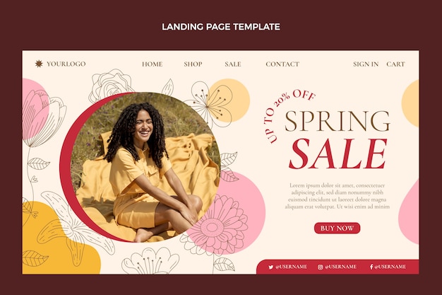 Flat spring landing page template