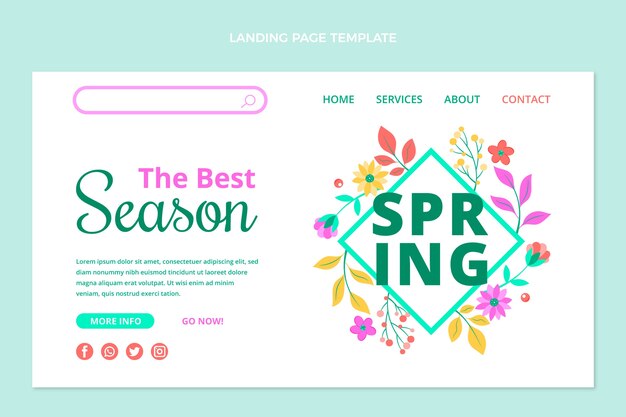 Flat spring landing page template