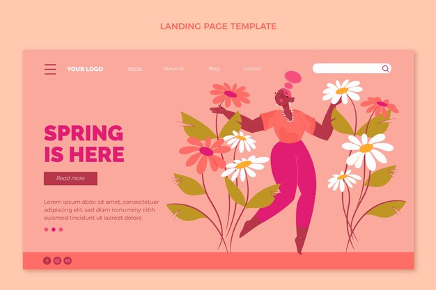 Flat spring landing page template