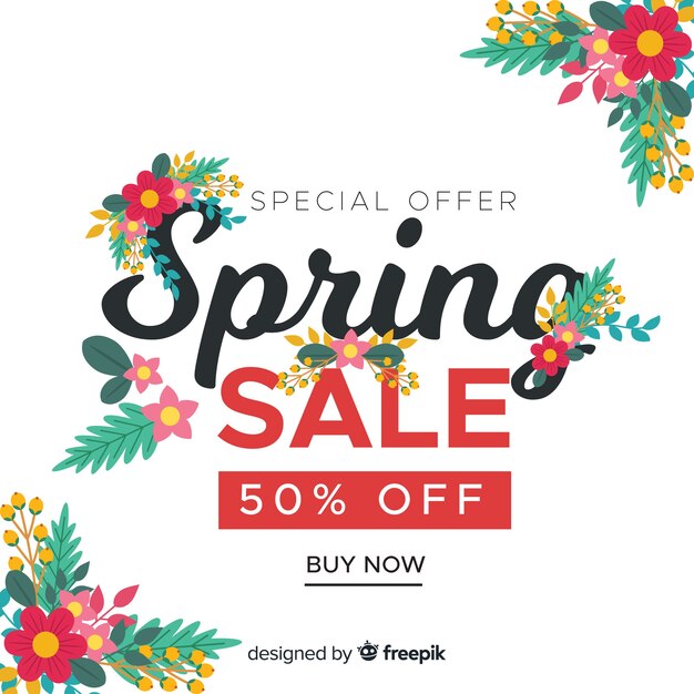 Flat spring sale background