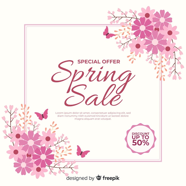 Flat spring sale background