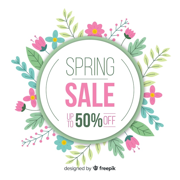 Flat spring sale background