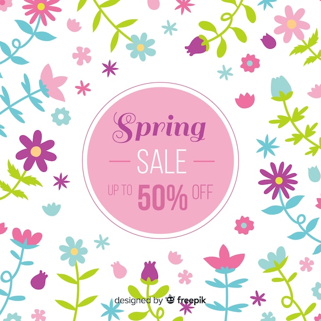 Flat spring sale background