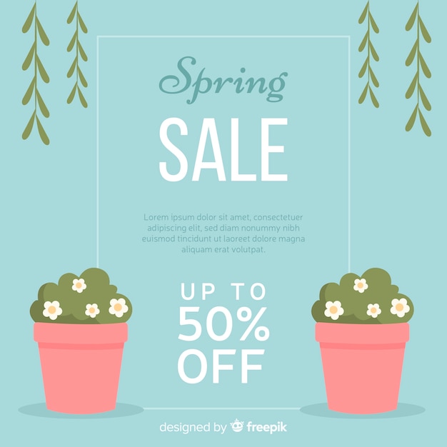 Free vector flat spring sale background