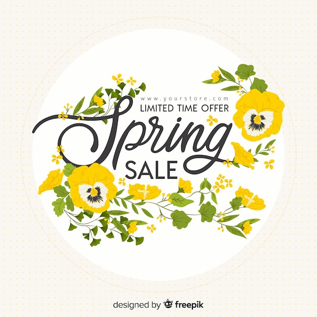 Flat spring sale background