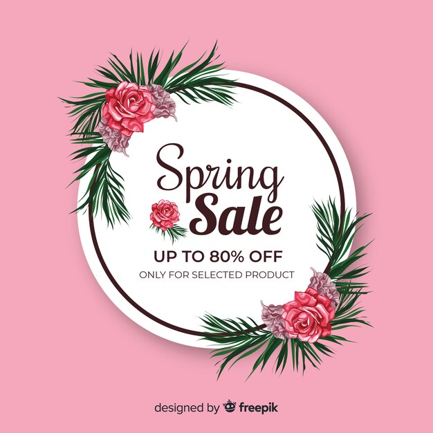 Flat spring sale background