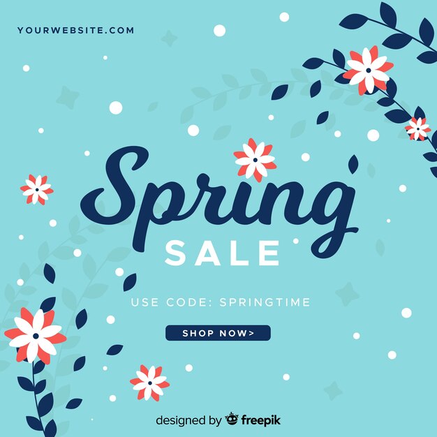 Flat spring sale background