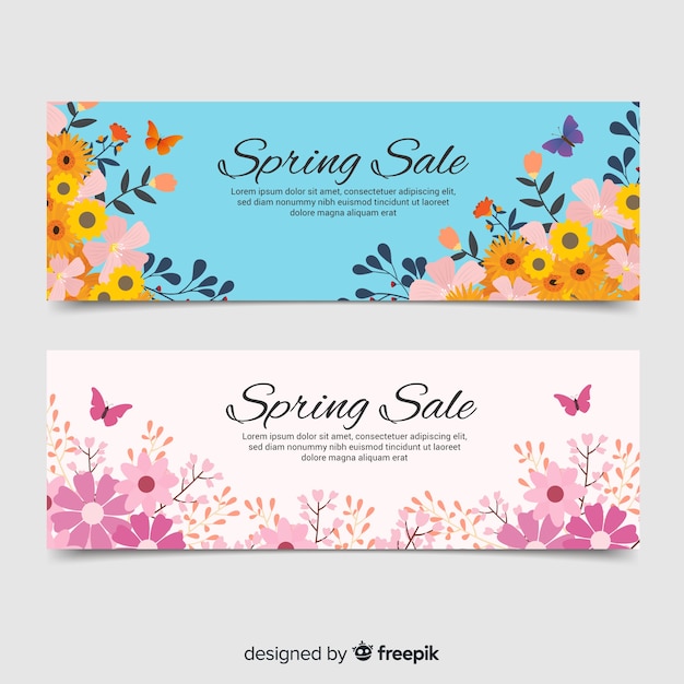 Flat spring sale banners 