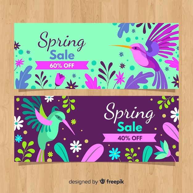 Flat spring sale banners