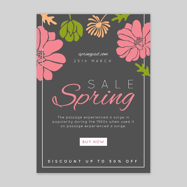 Free vector flat spring sale flyer