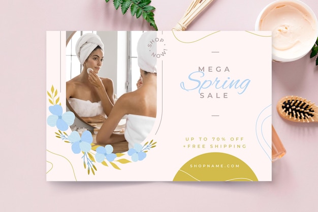 Free Vector flat spring sale illustration