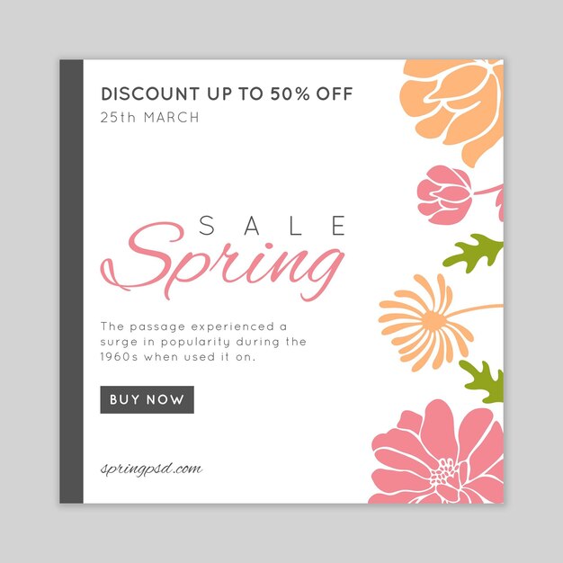 Flat spring sale square flyer