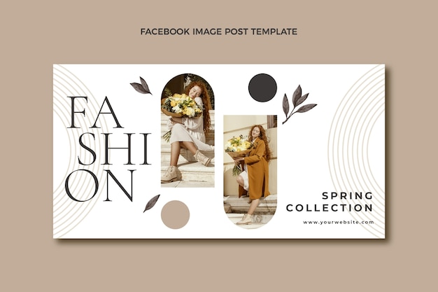 Free Vector flat spring social media post template