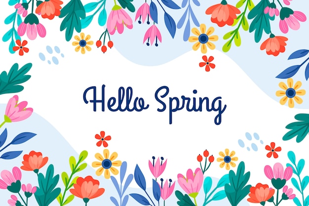 Flat spring time background