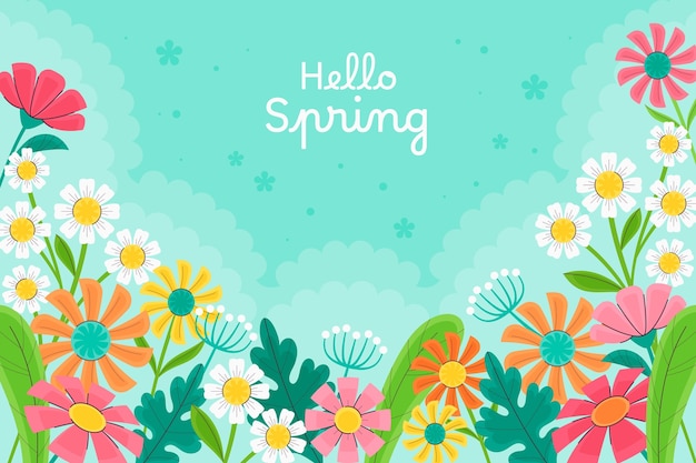 Flat spring time background