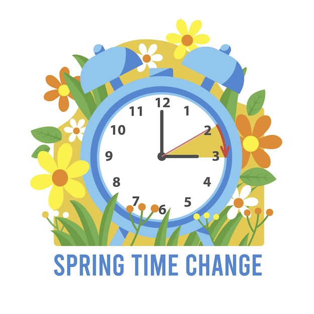 Free vector flat spring time change illustration