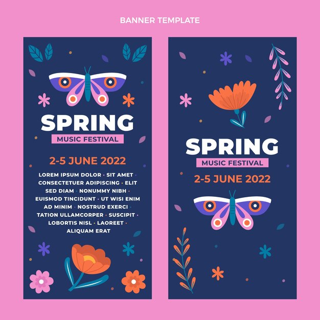 Flat spring vertical banners set