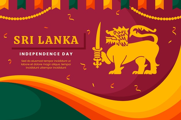 Free Vector flat sri lanka independence day background